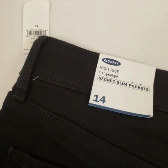 Old Navy black button Fly High Rise Jeans Shorts - Picture 3 of 7